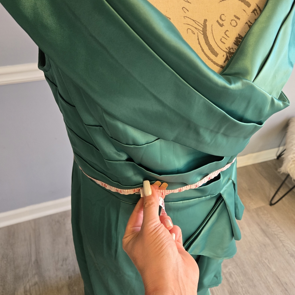 Elegant Teal Evening Gown- Emerald Green Size S - Picture 9 of 9